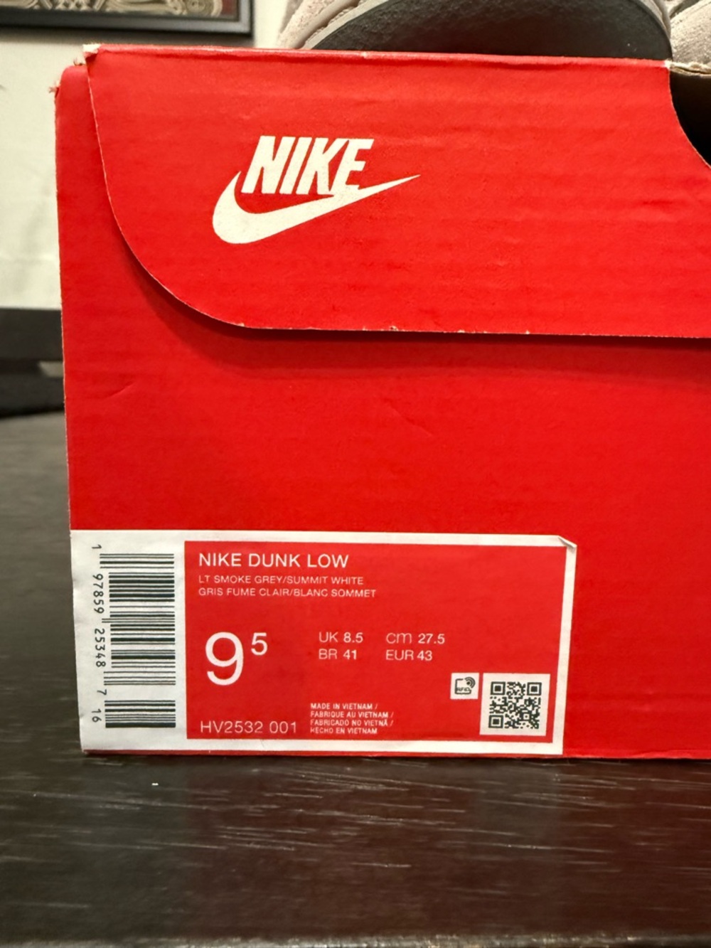 Nike Dunk Men’s Black, Gray & White Low-Top Sneakers - Picture 2 of 5